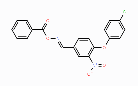 CAS No. 320416-76-0, N-(Benzoyloxy)-N-{[4-(4-chlorophenoxy)-3-nitrophenyl]methylene}amine