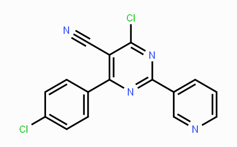 CAS No. 320417-58-1, 4-Chloro-6-(4-chlorophenyl)-2-(3-pyridinyl)-5-pyrimidinecarbonitrile