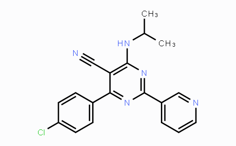 CAS No. 320417-88-7, 4-(4-Chlorophenyl)-6-(isopropylamino)-2-(3-pyridinyl)-5-pyrimidinecarbonitrile