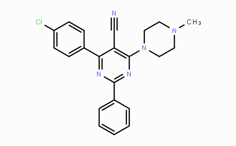 CAS No. 320418-13-1, 4-(4-Chlorophenyl)-6-(4-methylpiperazino)-2-phenyl-5-pyrimidinecarbonitrile