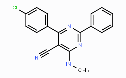 CAS No. 320418-58-4, 4-(4-Chlorophenyl)-6-(methylamino)-2-phenyl-5-pyrimidinecarbonitrile