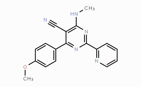 CAS No. 320418-93-7, 4-(4-Methoxyphenyl)-6-(methylamino)-2-(2-pyridinyl)-5-pyrimidinecarbonitrile