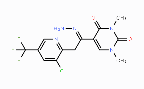 CAS No. 321432-20-6, 5-{2-[3-Chloro-5-(trifluoromethyl)-2-pyridinyl]ethanehydrazonoyl}-1,3-dimethyl-2,4(1H,3H)-pyrimidinedione