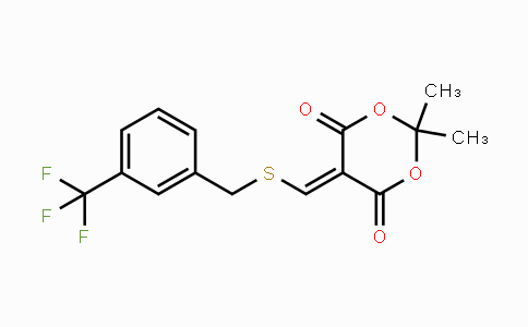 CAS No. 477866-45-8, 2,2-Dimethyl-5-({[3-(trifluoromethyl)benzyl]sulfanyl}methylene)-1,3-dioxane-4,6-dione