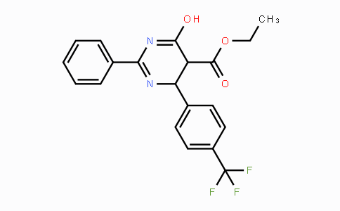 CAS No. 477867-28-0, Ethyl 6-hydroxy-2-phenyl-4-[4-(trifluoromethyl)phenyl]-4,5-dihydro-5-pyrimidinecarboxylate