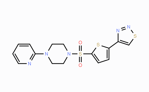 CAS No. 477867-54-2, 1-(2-Pyridinyl)-4-{[5-(1,2,3-thiadiazol-4-yl)-2-thienyl]sulfonyl}piperazine