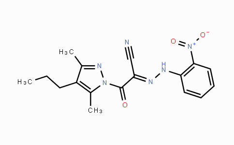 CAS No. 477710-16-0, 3-(3,5-Dimethyl-4-propyl-1H-pyrazol-1-yl)-2-[(E)-2-(2-nitrophenyl)hydrazono]-3-oxopropanenitrile