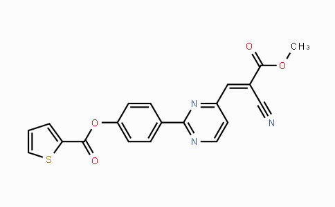MC117104 | 477871-08-2 | 4-{4-[(E)-2-Cyano-3-methoxy-3-oxo-1-propenyl]-2-pyrimidinyl}phenyl 2-thiophenecarboxylate