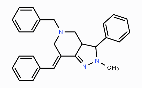 CAS No. 477871-31-1, 5-Benzyl-2-methyl-3-phenyl-7-[(E)-phenylmethylidene]-3,3a,4,5,6,7-hexahydro-2H-pyrazolo[4,3-c]pyridine