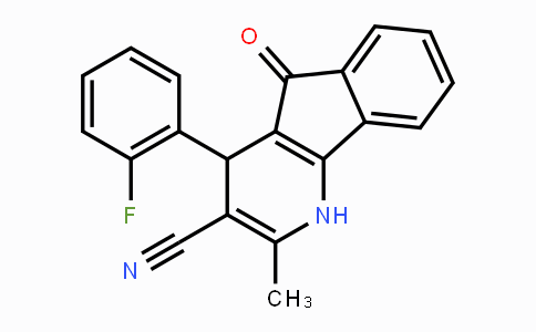 CAS No. 371137-43-8, 4-(2-Fluorophenyl)-2-methyl-5-oxo-4,5-dihydro-1H-indeno[1,2-b]pyridine-3-carbonitrile