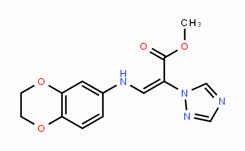 CAS No. 383148-51-4, Methyl (E)-3-(2,3-dihydro-1,4-benzodioxin-6-ylamino)-2-(1H-1,2,4-triazol-1-yl)-2-propenoate