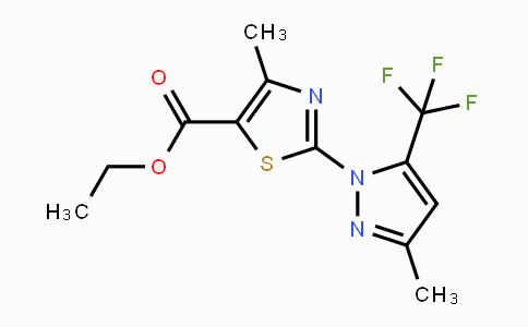 CAS No. 956393-95-6, Ethyl 4-methyl-2-[3-methyl-5-(trifluoromethyl)-1H-pyrazol-1-yl]-1,3-thiazole-5-carboxylate