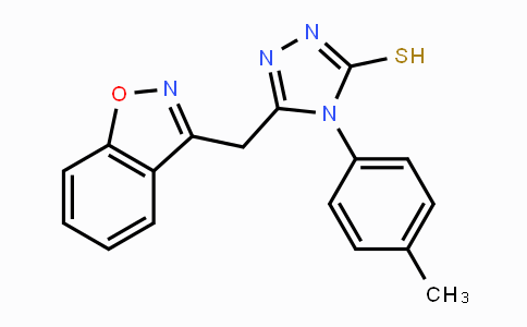 CAS No. 861206-87-3, 5-(1,2-Benzisoxazol-3-ylmethyl)-4-(4-methylphenyl)-4H-1,2,4-triazole-3-thiol