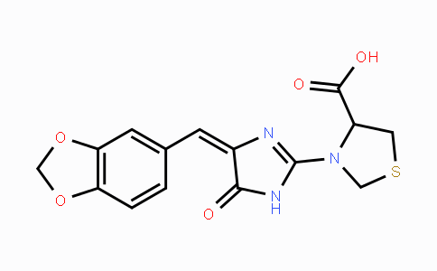 CAS No. 1008867-63-7, 3-{4-[(E)-1,3-Benzodioxol-5-ylmethylidene]-5-oxo-4,5-dihydro-1H-imidazol-2-yl}-1,3-thiazolane-4-carboxylic acid