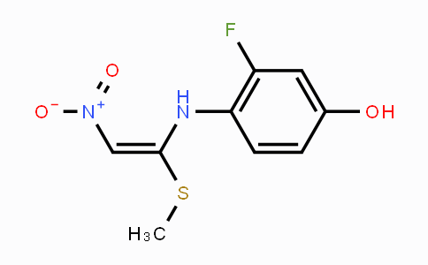 CAS No. 338393-94-5, 3-Fluoro-4-{[(E)-1-(methylsulfanyl)-2-nitroethenyl]amino}phenol