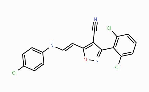 CAS No. 338394-20-0, 5-[2-(4-Chloroanilino)vinyl]-3-(2,6-dichlorophenyl)-4-isoxazolecarbonitrile
