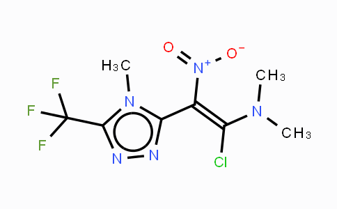 CAS No. 338394-22-2, 1-Chloro-N,N-dimethyl-2-[4-methyl-5-(trifluoromethyl)-4H-1,2,4-triazol-3-yl]-2-nitro-1-ethylenamine