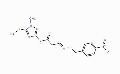 CAS No. 338394-96-0, N-[1-Methyl-5-(methylsulfanyl)-1H-1,2,4-triazol-3-yl]-3-{[(4-nitrobenzyl)oxy]imino}propanamide