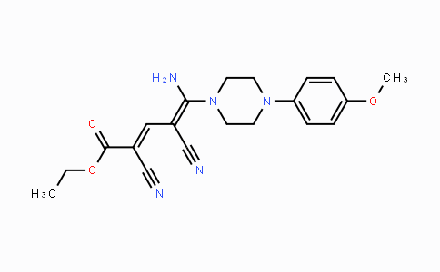 CAS No. 338396-64-8, Ethyl 5-amino-2,4-dicyano-5-[4-(4-methoxyphenyl)piperazino]-2,4-pentadienoate