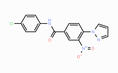 CAS No. 321534-57-0, N-(4-Chlorophenyl)-3-nitro-4-(1H-pyrazol-1-yl)benzenecarboxamide