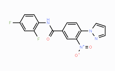 CAS No. 321534-58-1, N-(2,4-Difluorophenyl)-3-nitro-4-(1H-pyrazol-1-yl)benzenecarboxamide