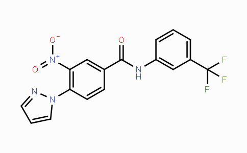 CAS No. 321534-59-2, 3-Nitro-4-(1H-pyrazol-1-yl)-N-[3-(trifluoromethyl)phenyl]benzenecarboxamide