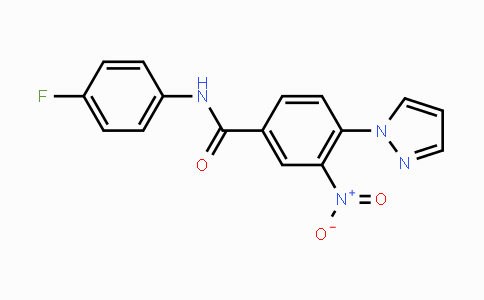 CAS No. 321534-60-5, N-(4-Fluorophenyl)-3-nitro-4-(1H-pyrazol-1-yl)benzenecarboxamide