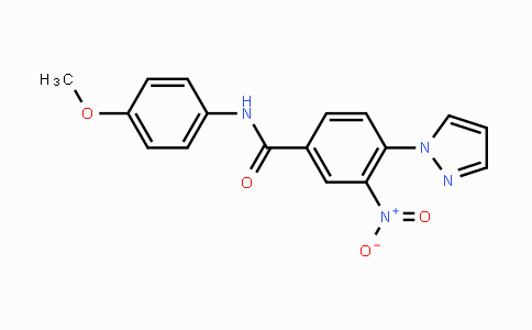 CAS No. 321534-61-6, N-(4-Methoxyphenyl)-3-nitro-4-(1H-pyrazol-1-yl)benzenecarboxamide