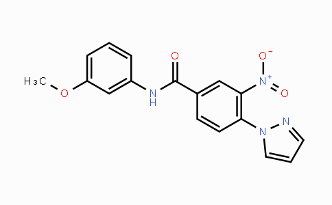 MC117313 | 321534-62-7 | N-(3-Methoxyphenyl)-3-nitro-4-(1H-pyrazol-1-yl)benzenecarboxamide