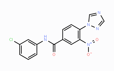 CAS No. 338397-12-9, N-(3-Chlorophenyl)-3-nitro-4-(1H-1,2,4-triazol-1-yl)benzenecarboxamide