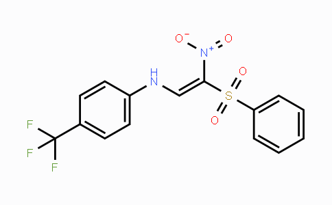 CAS No. 338397-54-9, N-[2-Nitro-2-(phenylsulfonyl)vinyl]-4-(trifluoromethyl)aniline