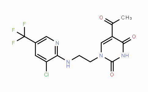 CAS No. 338399-27-2, 5-Acetyl-1-(2-{[3-chloro-5-(trifluoromethyl)-2-pyridinyl]amino}ethyl)-2,4(1H,3H)-pyrimidinedione