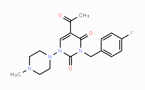 CAS No. 338399-28-3, 5-Acetyl-3-(4-fluorobenzyl)-1-(4-methylpiperazino)-2,4(1H,3H)-pyrimidinedione