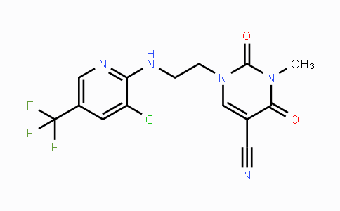 CAS No. 338770-14-2, 1-(2-{[3-Chloro-5-(trifluoromethyl)-2-pyridinyl]amino}ethyl)-3-methyl-2,4-dioxo-1,2,3,4-tetrahydro-5-pyrimidinecarbonitrile