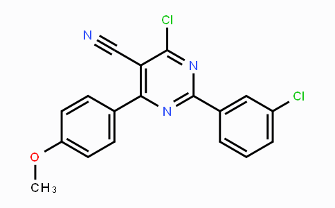 CAS No. 477873-08-8, 4-Chloro-2-(3-chlorophenyl)-6-(4-methoxyphenyl)-5-pyrimidinecarbonitrile