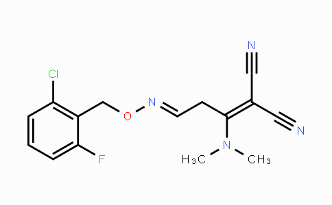 CAS No. 338773-71-0, 2-[3-{[(2-Chloro-6-fluorobenzyl)oxy]imino}-1-(dimethylamino)propylidene]malononitrile