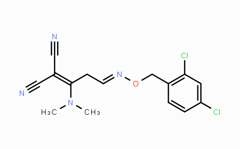 CAS No. 338773-72-1, 2-[3-{[(2,4-Dichlorobenzyl)oxy]imino}-1-(dimethylamino)propylidene]malononitrile