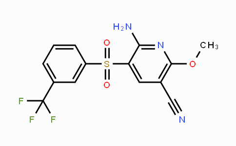 CAS No. 338774-45-1, 6-Amino-2-methoxy-5-{[3-(trifluoromethyl)phenyl]sulfonyl}nicotinonitrile