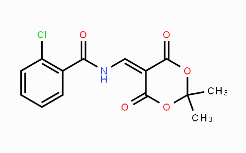 CAS No. 477885-65-7, 2-Chloro-N-[(2,2-dimethyl-4,6-dioxo-1,3-dioxan-5-yliden)methyl]benzenecarboxamide