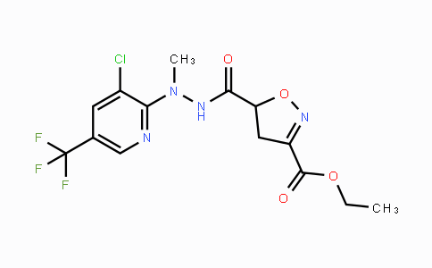 CAS No. 338400-94-5, Ethyl 5-({2-[3-chloro-5-(trifluoromethyl)-2-pyridinyl]-2-methylhydrazino}carbonyl)-4,5-dihydro-3-isoxazolecarboxylate