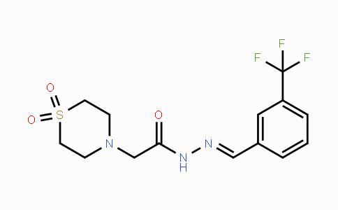 CAS No. 477889-96-6, 2-(1,1-Dioxo-1lambda~6~,4-thiazinan-4-yl)-N'-{(E)-[3-(trifluoromethyl)phenyl]methylidene}acetohydrazide