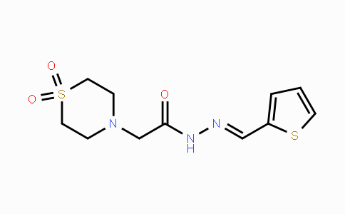 CAS No. 477890-01-0, 2-(1,1-Dioxo-1lambda~6~,4-thiazinan-4-yl)-N'-[(E)-2-thienylmethylidene]acetohydrazide