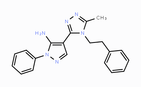CAS No. 329901-29-3, 4-(5-Methyl-4-phenethyl-4H-1,2,4-triazol-3-yl)-1-phenyl-1H-pyrazol-5-amine