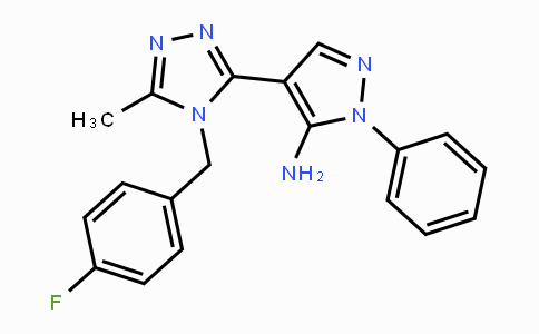 CAS No. 955962-91-1, 4-[4-(4-Fluorobenzyl)-5-methyl-4H-1,2,4-triazol-3-yl]-1-phenyl-1H-pyrazol-5-amine