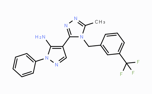 CAS No. 956706-01-7, 4-{5-Methyl-4-[3-(trifluoromethyl)benzyl]-4H-1,2,4-triazol-3-yl}-1-phenyl-1H-pyrazol-5-amine