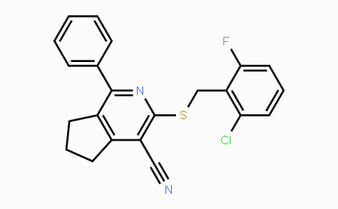 CAS No. 439096-34-1, 3-[(2-Chloro-6-fluorobenzyl)sulfanyl]-1-phenyl-6,7-dihydro-5H-cyclopenta[c]pyridine-4-carbonitrile