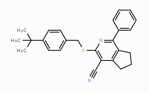 CAS No. 861209-28-1, 3-{[4-(tert-Butyl)benzyl]sulfanyl}-1-phenyl-6,7-dihydro-5H-cyclopenta[c]pyridine-4-carbonitrile