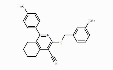 CAS No. 439096-50-1, 3-[(3-Methylbenzyl)sulfanyl]-1-(4-methylphenyl)-5,6,7,8-tetrahydro-4-isoquinolinecarbonitrile