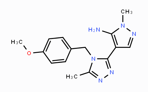 CAS No. 955976-91-7, 4-[4-(4-Methoxybenzyl)-5-methyl-4H-1,2,4-triazol-3-yl]-1-methyl-1H-pyrazol-5-amine