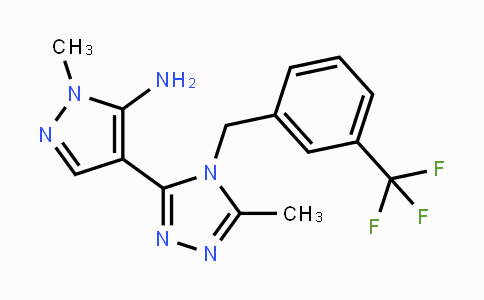 CAS No. 955976-92-8, 1-Methyl-4-{5-methyl-4-[3-(trifluoromethyl)benzyl]-4H-1,2,4-triazol-3-yl}-1H-pyrazol-5-amine